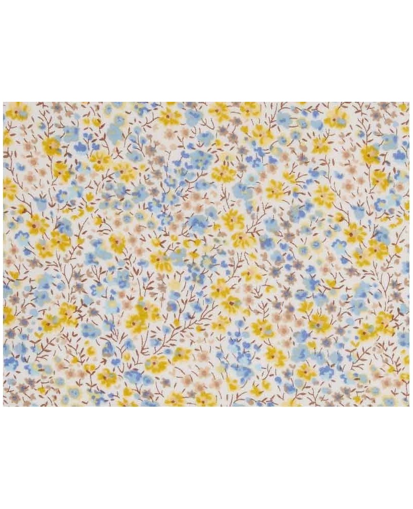 Coupon Liberty Phoebe bleu et jaune 65*45cm dans Tissus Liberty par Marotte et Cie