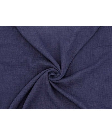 Coupon Double gaze coton bleu nuit, 45x65cm