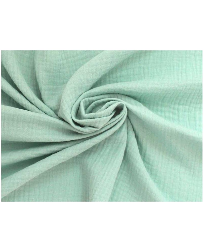 Coupon double gaze vert menthe, 45x65cm dans Double gaze par Marotte et Cie