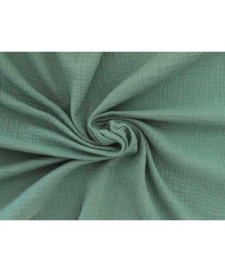 Coupon Double gaze coton vert eucalyptus, 45x65cm dans Double gaze par Marotte et Cie