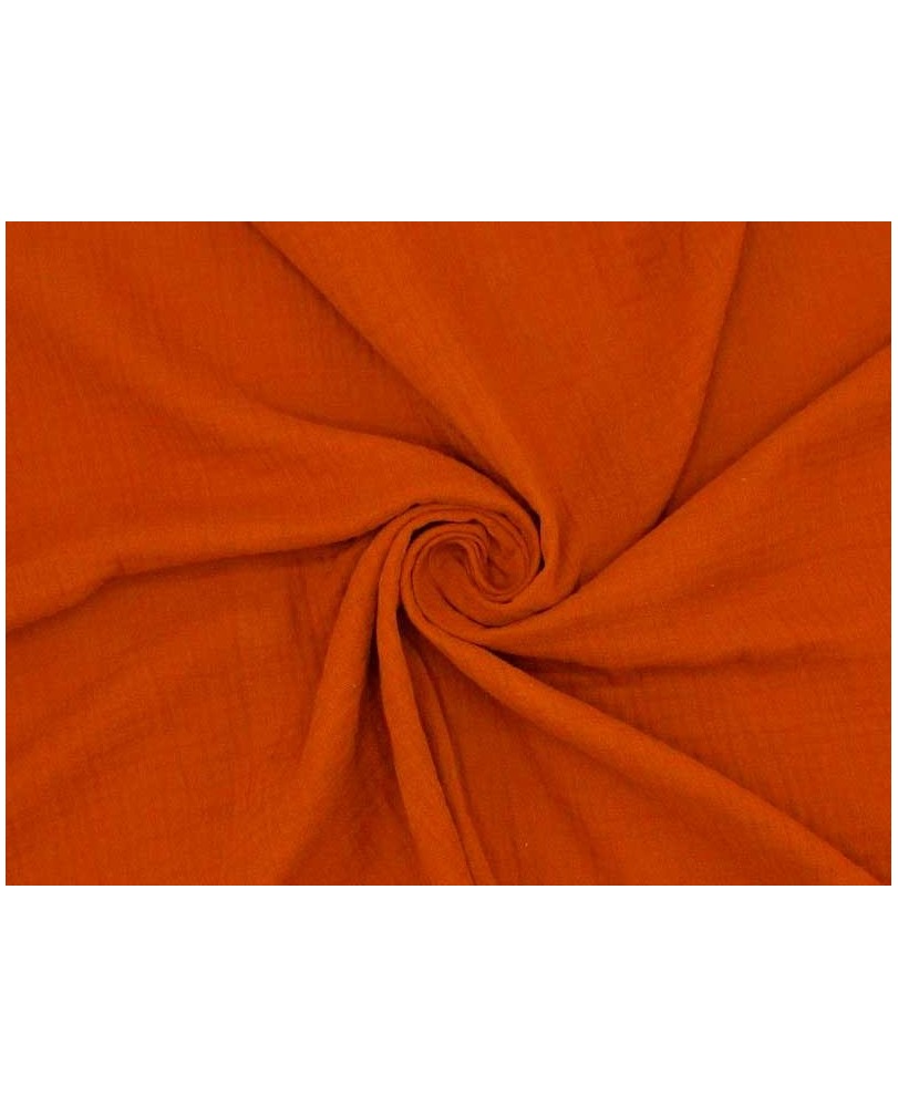 Coupon Double gaze coton rouille, 45x65cm