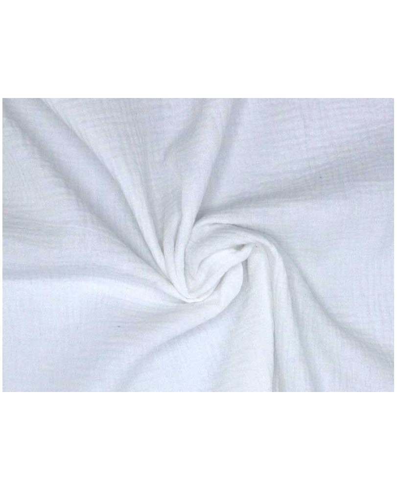 Coupon Double gaze coton blanc optique, 45x65cm