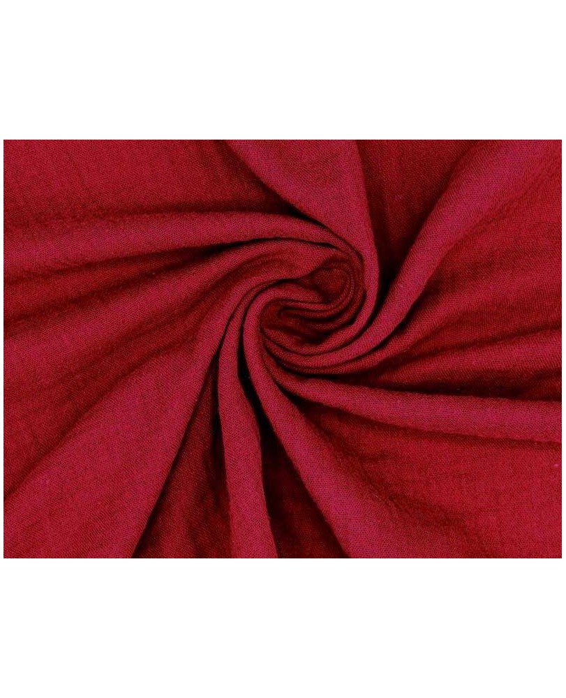 Coupon Double gaze coton rouge grenat, 45x65cm dans Double gaze par Marotte et Cie