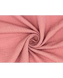 Coupon Double gaze coton rose thé, 45x65cm dans Double gaze par Marotte et Cie