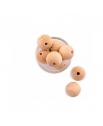 Perles en bois naturel, diamètre 30 mm, à la pièce dans Fournitures diverses par Marotte et Cie