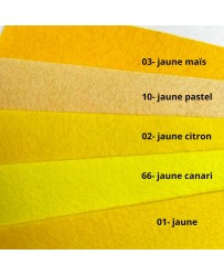 Feutrine pure laine jaune 20x30cm, épaisseur 1mm dans Catégories par Marotte et Cie