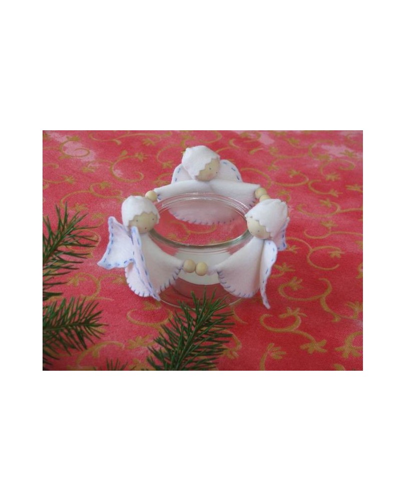 Kit créatif PHOTOPHORE RONDE DES ANGES dans DÉCORATION DE NOEL & DECO FEUTRINE par Marotte et Cie